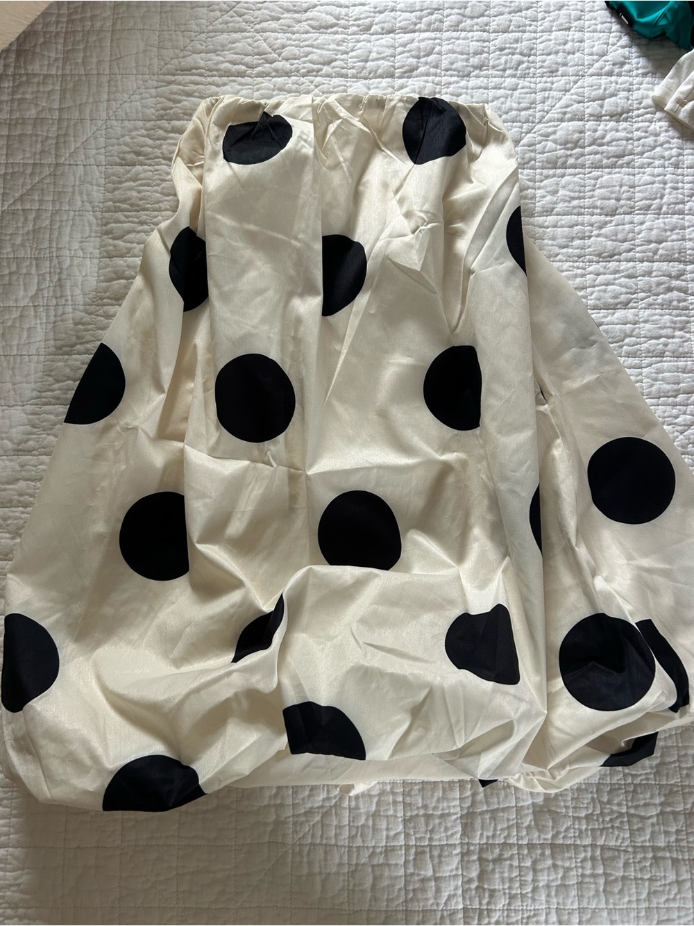 Polka Dot Balloon mini dress/ Skirt in Ivory and Black